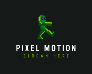 Gaming Pixelated Zombie logo design