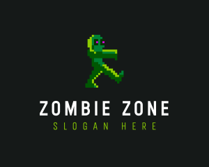 Gaming Pixelated Zombie logo