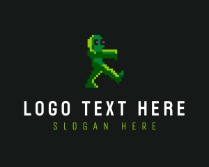 Gaming Pixelated Zombie logo