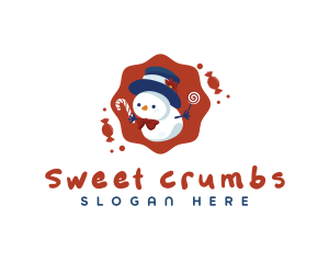 Snowman Sweet Candy logo design