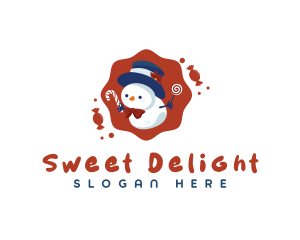 Snowman Sweet Candy logo design