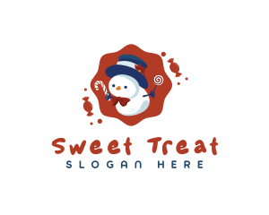Snowman Sweet Candy logo design