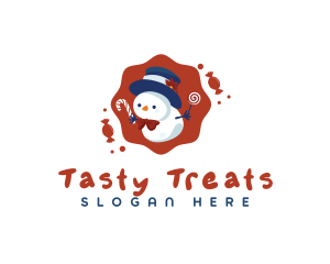 Snowman Sweet Candy logo design