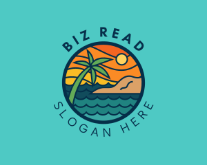 Tropical Island Beach  logo design