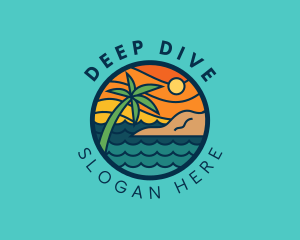 Tropical Island Beach  logo design