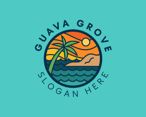 Tropical Island Beach  logo design