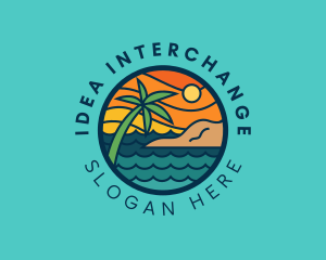 Tropical Island Beach  logo design