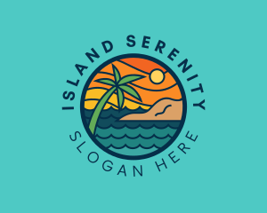 Tropical Island Beach  logo design