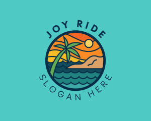 Tropical Island Beach  logo design