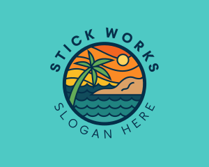 Tropical Island Beach  logo design