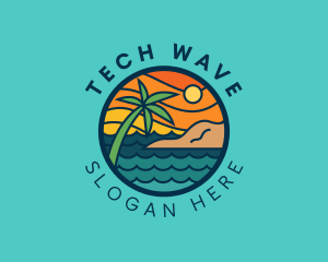 Tropical Island Beach  logo design