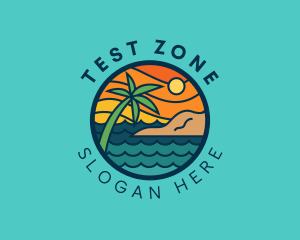 Tropical Island Beach  logo design