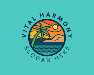 Tropical Island Beach  logo design