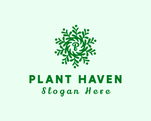 Green Garden Plant Letter logo design