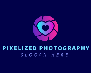 Heart Camera Shutter logo design