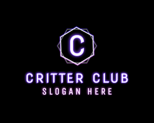 Geometric Futuristic Neon Club logo design