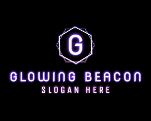 Geometric Futuristic Neon Club logo design