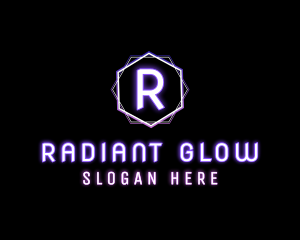 Geometric Futuristic Neon Club logo design