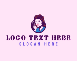 Lady Smoking Cigarette Logo