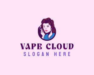 Lady Smoking Cigarette logo design