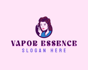 Lady Smoking Cigarette logo design