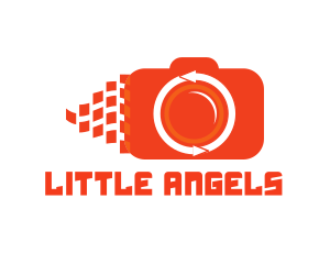 Camera Pixels Arrows Logo