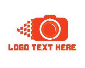 Photograph - Camera Pixels Arrows logo design