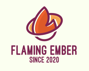 Burning Flame Planet Orbit logo