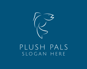 Animal Fish Line Art logo design