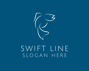 Fish Line Art logo design