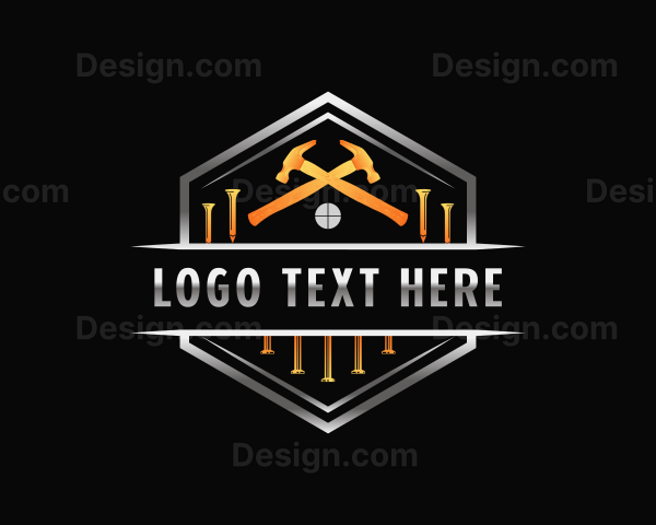 Construction Nail Hammer Logo