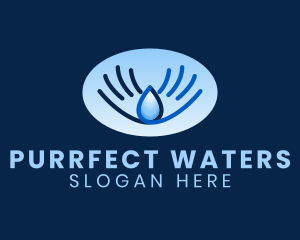 Blue Water Droplet logo design