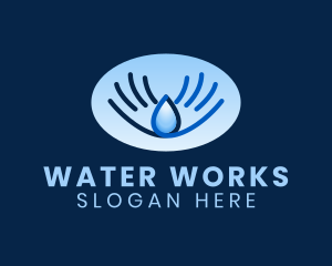 Blue Water Droplet logo design