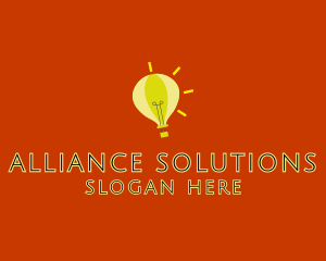 Lightbulb Hot Air Balloon  logo design