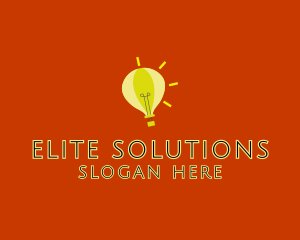 Lightbulb Hot Air Balloon  logo design