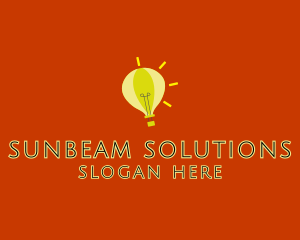 Lightbulb Hot Air Balloon  logo design