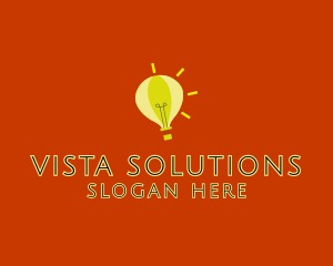 Lightbulb Hot Air Balloon  logo design