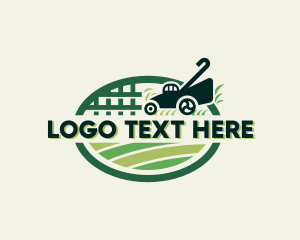 Lawn Mower Grass Landscaping logo