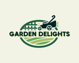 Lawn Mower Grass Landscaping logo design