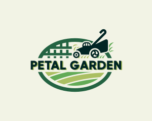 Lawn Mower Grass Landscaping logo design