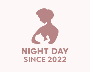 Breastfeeding Pediatric Silhouette  logo design