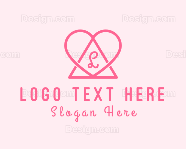 Feminine Triangular Heart Logo