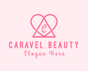 Feminine Triangular Heart logo design