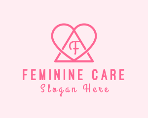 Feminine Triangular Heart logo design