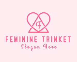 Feminine Triangular Heart logo design