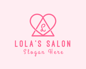 Feminine Triangular Heart logo design