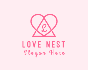 Feminine Triangular Heart logo design