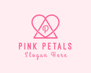 Feminine Triangular Heart logo design