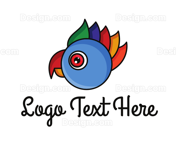 Colorful Parrot Head Logo