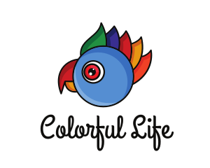 Colorful Parrot Head logo design